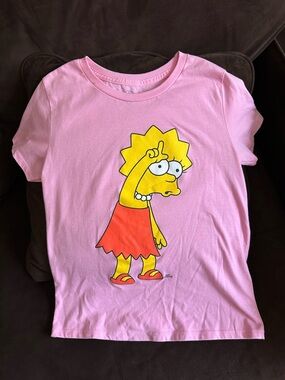 Kids Pink Lisa Simpson Graphic Tee